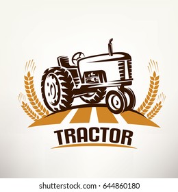 retro tractor vector symbol