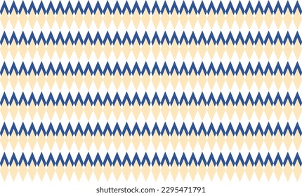 Retro traditional diamond pattern seamless repeat style, replete image design for fabric printing, blue and cream color wallpaper