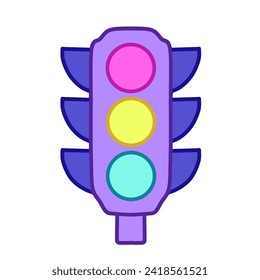 retro traffic light good for your asset design,logo icon,street illustration,children book and etc.