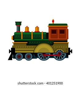 Retro Train. Steam Locomotive Icon. Vector