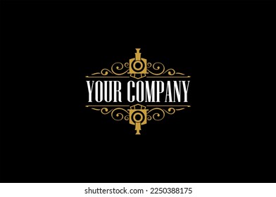 Retro train vintage vector logo