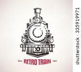 retro train, vintage  vector symbol, emblem, label template