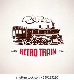 Retro Train Vintage Vector Symbol Emblem Stock Vector (Royalty Free ...