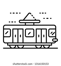 Retro tramway icon. Outline retro tramway vector icon for web design isolated on white background