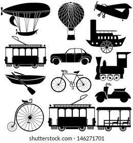 Retro transport icons.