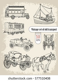 Retro transport. Set
