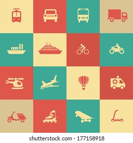 Retro transportation icons design elements. Vector illustration. Simple icon.