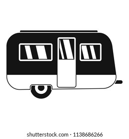 Retro travel trailer icon. Simple illustration of retro travel trailer vector icon for web design isolated on white background