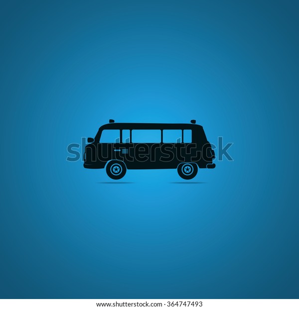 Retro travel van.\
Vintage transport icon.
