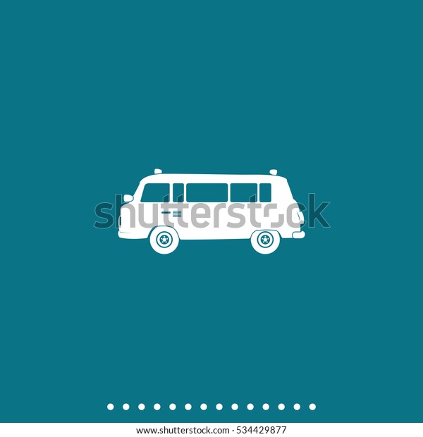 Retro travel van.\
Vintage transport icon.