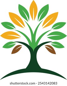 retro tree growth logo icon vector illustration