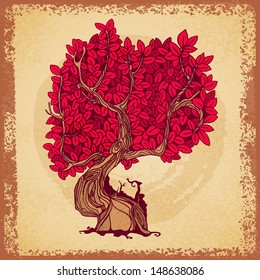 Retro tree tattoo crown