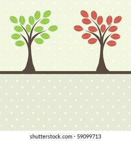 Retro tree. vector illustration