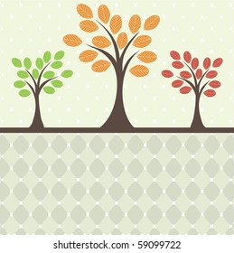 Retro tree. vector illustration
