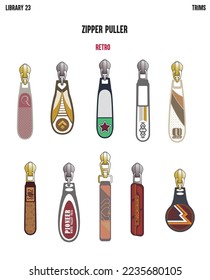 RETRO TREND ZIPPER SLIDER Y BOMBAS PARA HOMBRES Y MUJERES EN VECTOR
