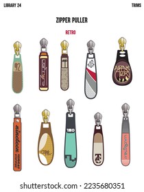 RETRO TREND ZIPPER SLIDER Y BOMBAS PARA HOMBRES Y MUJERES EN VECTOR
