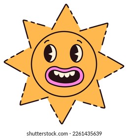 Retro trendy sticker in 90s style. 90s baby. Nostalgia for old aesthetic 90s -2000s. Y2K. Vector illustration