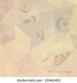 Retro triangle background on grunge paper