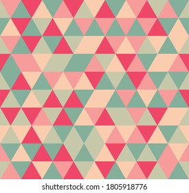 Retro Triangle Pattern, abstract color vintage retro