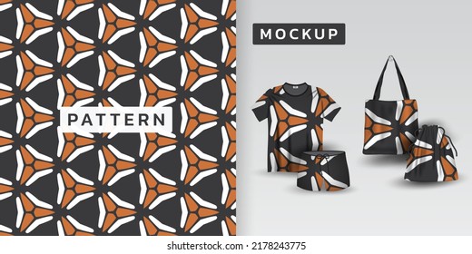 retro triangle pattern and mockup vector illustration