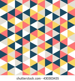 Retro triangle pattern. Vector illustration. Geometric abstract texture.