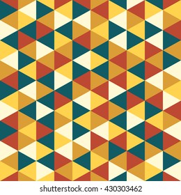 Retro triangle pattern. Vector illustration. Geometric abstract texture.