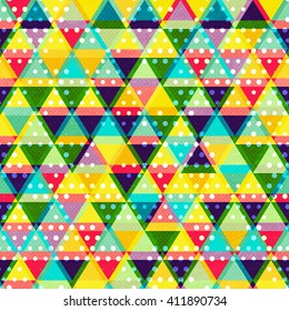 Retro triangle seamless with grunge effect.