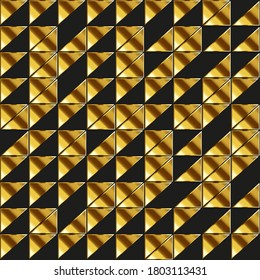 Triángulo retro sin fisuras con efecto oro.
