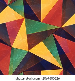 Retro triangle seamless texture with stone effect.