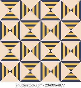 Retro triangle and stripes seamless pattern design vector
