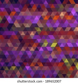 Retro triangular background. Colorful hipster pattern with triangle mosaic.