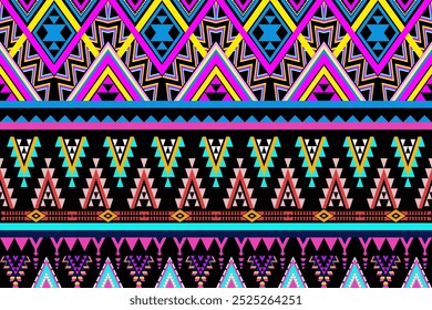 Retro tribal vector ,Ethnic pattern seamless, Geometric design ,Aztec embroidery border seamless patterns.ethnic design, hipster backdrop, wallpaper Background, Design curtain, carpet ,fabric ,textile