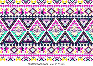 Retro tribal vector ,Ethnic pattern seamless, Geometric design ,Aztec embroidery border seamless patterns.ethnic design, hipster backdrop, wallpaper Background, Design curtain, carpet ,fabric ,textile