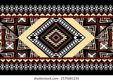 Retro tribal vector ,Ethnic pattern seamless, Geometric design ,Aztec embroidery border seamless patterns.ethnic design, hipster backdrop, wallpaper Background, Design curtain, carpet ,fabric ,textile