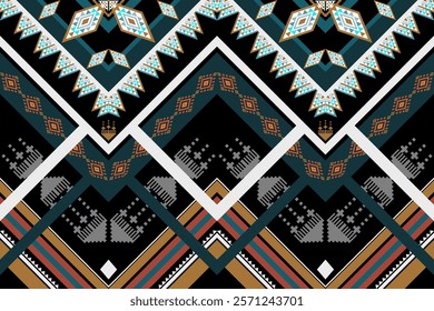 Retro tribal vector ,Ethnic pattern seamless, Geometric design ,Aztec embroidery border seamless patterns.ethnic design, hipster backdrop, wallpaper Background, Design curtain, carpet ,fabric ,textile