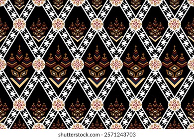 Retro tribal vector ,Ethnic pattern seamless, Geometric design ,Aztec embroidery border seamless patterns.ethnic design, hipster backdrop, wallpaper Background, Design curtain, carpet ,fabric ,textile