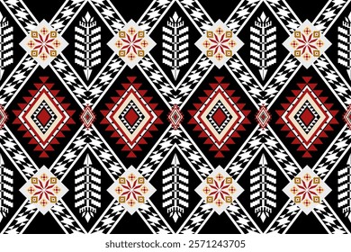 Retro tribal vector ,Ethnic pattern seamless, Geometric design ,Aztec embroidery border seamless patterns.ethnic design, hipster backdrop, wallpaper Background, Design curtain, carpet ,fabric ,textile