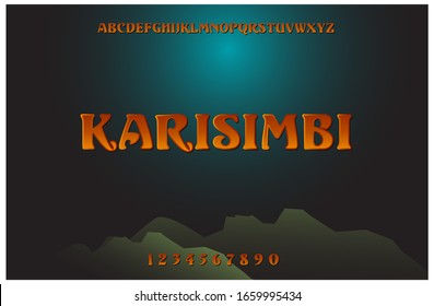 Retro Tribe Style. Font Design With Set of Alphabet. Gradient Style. Vector Illustration 