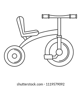 Retro tricycle icon. Outline retro tricycle vector icon for web design isolated on white background