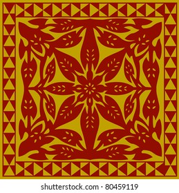 Retro Tropical Royal Hawaiian Quilt Background Vector Illustration