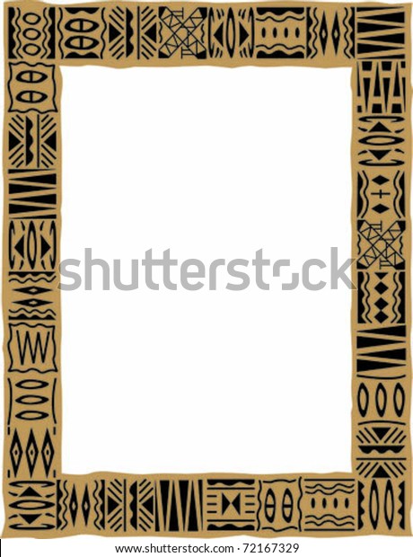 Retro Tropical Tapa Cloth Frame Border Stock Vector Royalty Free Retro Tropical Tapa Cloth Frame Border