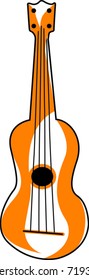 Retro Tropical Ukulele Vector Illustration