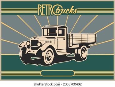 Retro Truck, 1920s, 1930s Auto Advertising Posters style Illustration, Bootlegger's Lorry 