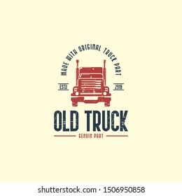 Retro truck logo template vector. Vintage truck emblem logo concept. Retro garage logo template