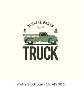 Retro Truck Logo Tenplate Vector. Farm Truck Logo