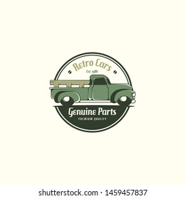 Retro truck logo tenplate vector. Farm truck logo