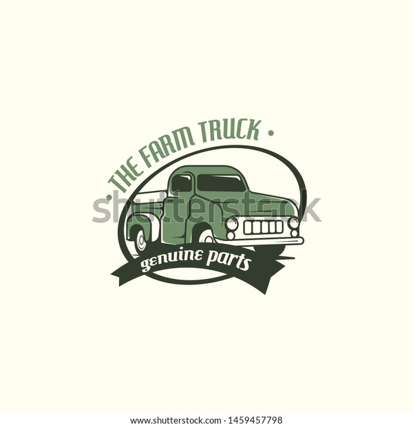 Retro truck\
logo tenplate vector. Farm truck\
logo