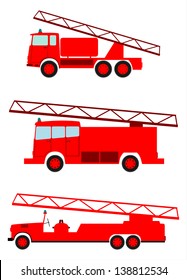 Retro truck set. Vector