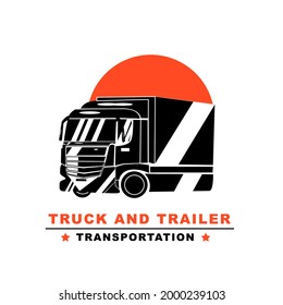 Retro Truck Transportations Logo Tamplate