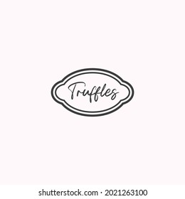 retro truffle logo vector design template with outline and typography. modern stamp truffle logo vector design isolated on white background. fresh truffle logo design business template.